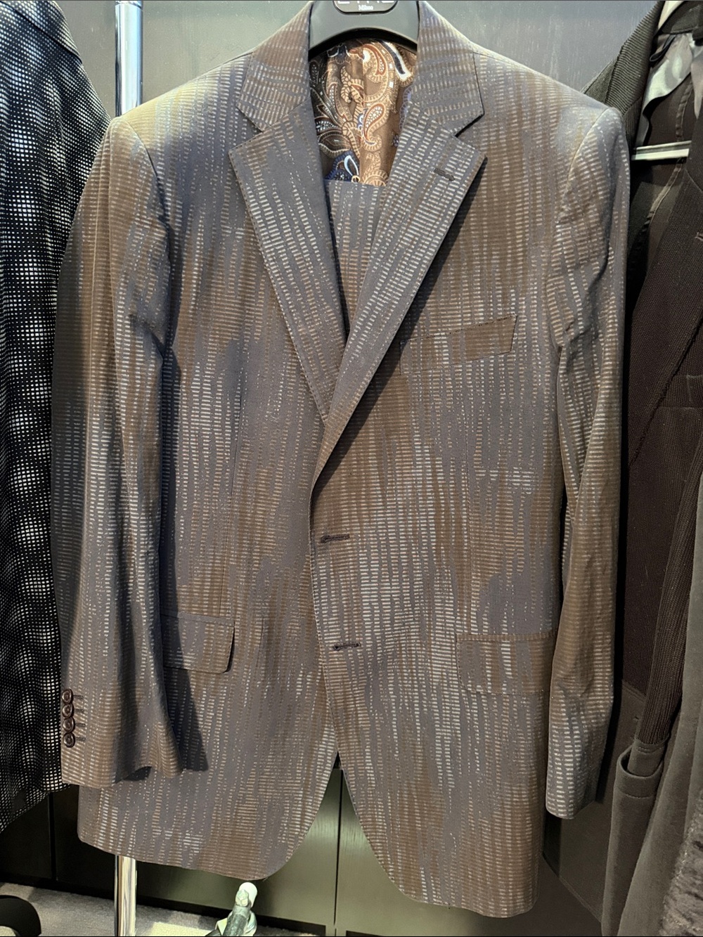 Men's Patterned Gray Blazer - Classic Tailored Fit